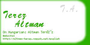 terez altman business card